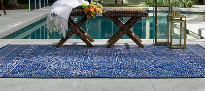 Riviera 3 Navy Diamond Outdoor Rug