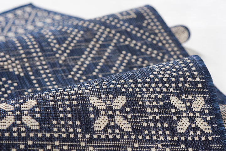 Riviera 3 Navy Diamond Outdoor Rug