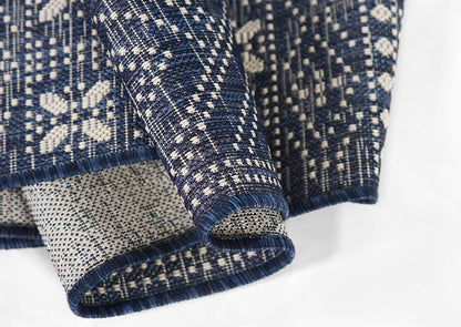Riviera 3 Navy Diamond Outdoor Rug
