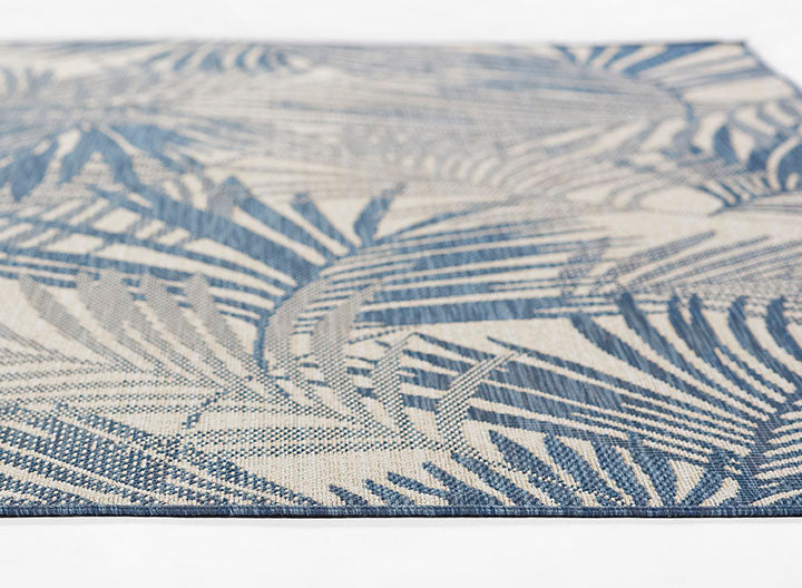 Riviera 4 Blue Palm Outdoor Rug