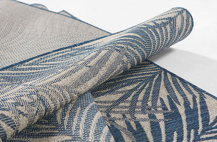 Riviera 4 Blue Palm Outdoor Rug