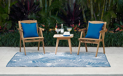 Riviera 4 Blue Palm Outdoor Rug