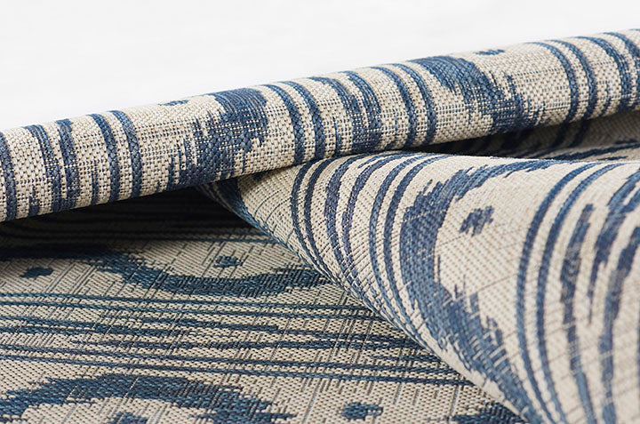 Riviera 5 Blue Wavy Outdoor Rug