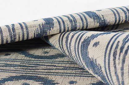 Riviera 5 Blue Wavy Outdoor Rug