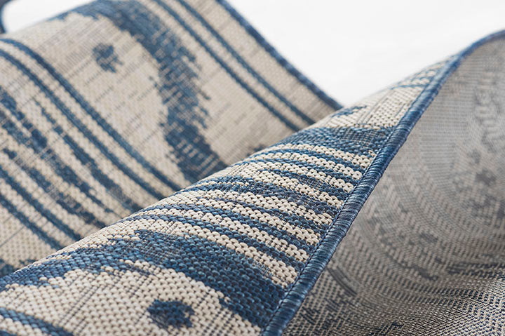 Riviera 5 Blue Wavy Outdoor Rug