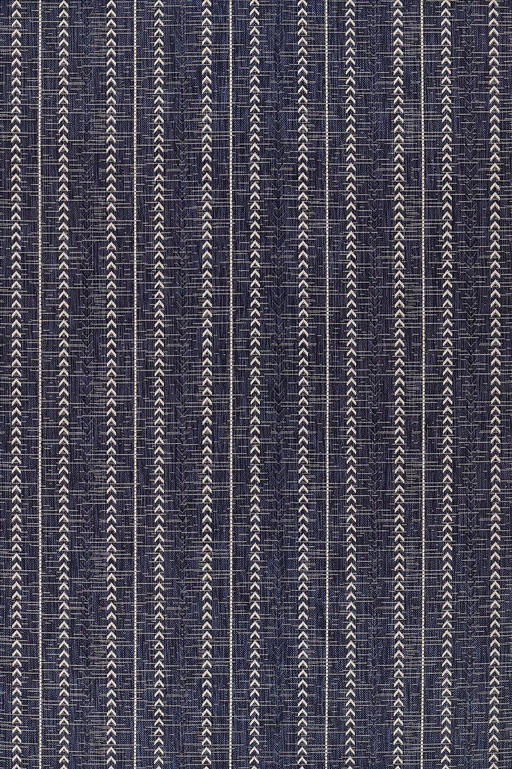 Riviera 6 Navy Chevron Stripe Outdoor Rug