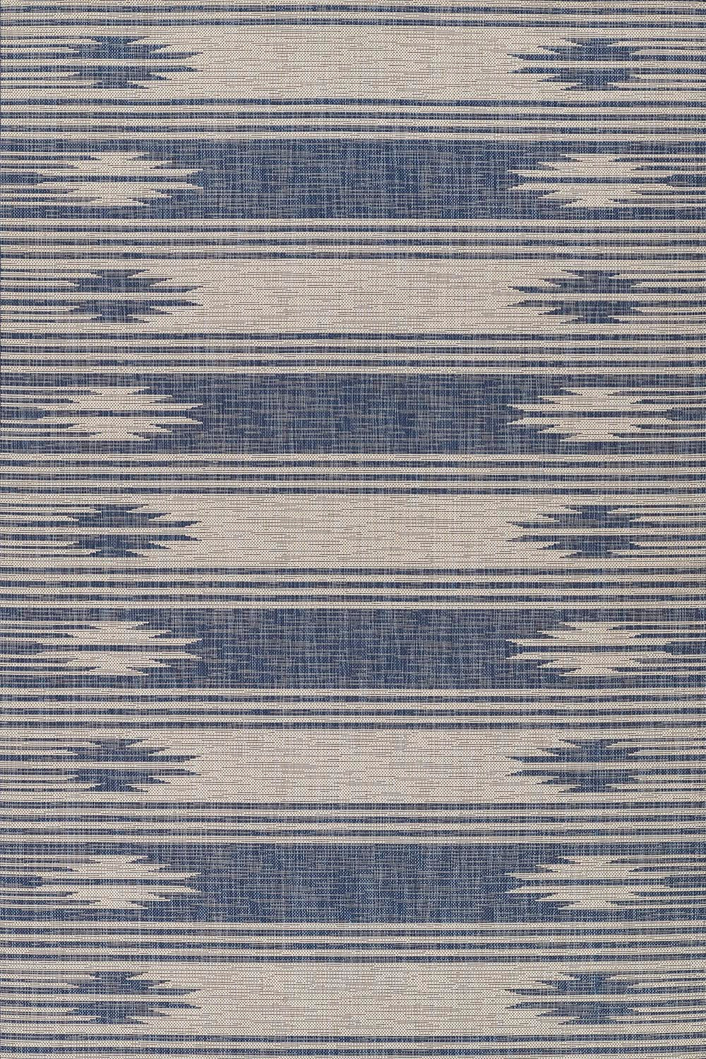 Riviera 7 Blue Abstract Shibori Outdoor Rug