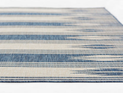 Riviera 7 Blue Abstract Shibori Outdoor Rug