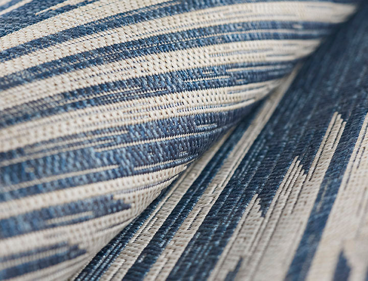 Riviera 7 Blue Abstract Shibori Outdoor Rug