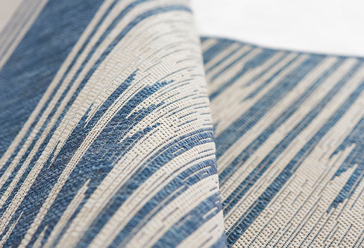 Riviera 7 Blue Abstract Shibori Outdoor Rug