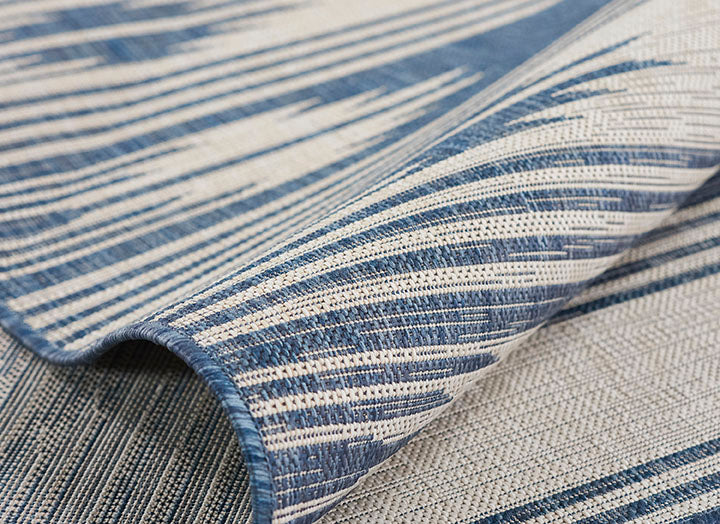 Riviera 7 Blue Abstract Shibori Outdoor Rug