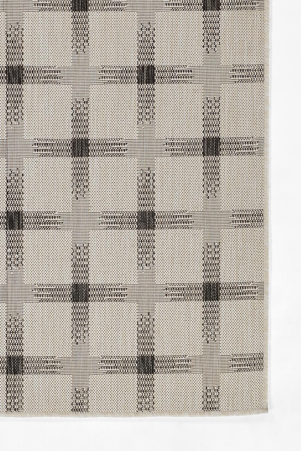 Riviera 8 Ivory Plaid Outdoor Rug