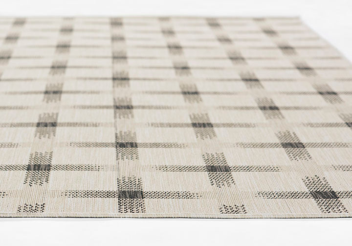 Riviera 8 Ivory Plaid Outdoor Rug