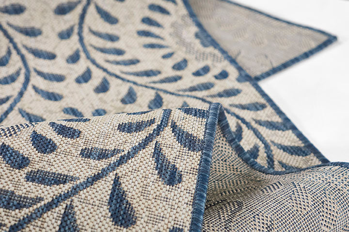 Riviera 9 Blue Floral Outdoor Rug